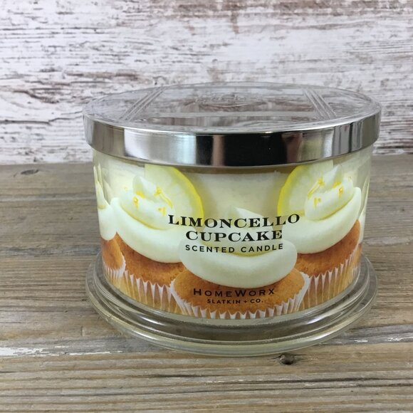 Homeworx By Slatkin Limoncello Cupcake 4-Wick Candle 18oz Glass Jar Scented With - Picture 1 of 7